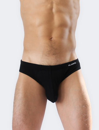 masculine comfortable breathable Pajarito mens Bikini Briefs in black